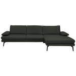 ECKSOFA in Echtleder Dunkelgrün  310/180 cm  - Dunkelgrün/Schwarz, Design, Leder/Metall (310/180cm) - Dieter Knoll
