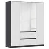 DREHTÜRENSCHRANK 181/210/54 cm 4-türig Grau, Silberfarben, Weiß  - Silberfarben/Weiß, Basics, Holzwerkstoff (181/210/54cm) - Rauch Möbel