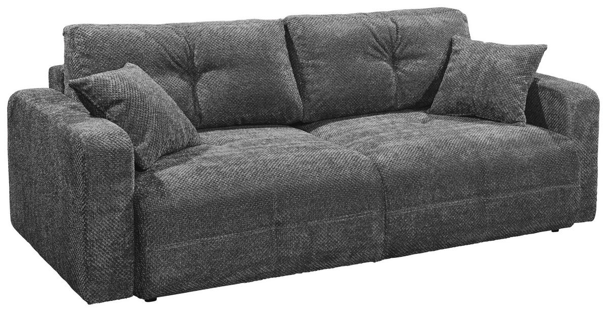 SCHLAFSOFA in Mikrovelours Anthrazit  - Anthrazit/Schwarz, Konventionell, Kunststoff/Textil (235/88/120cm) - MID.YOU