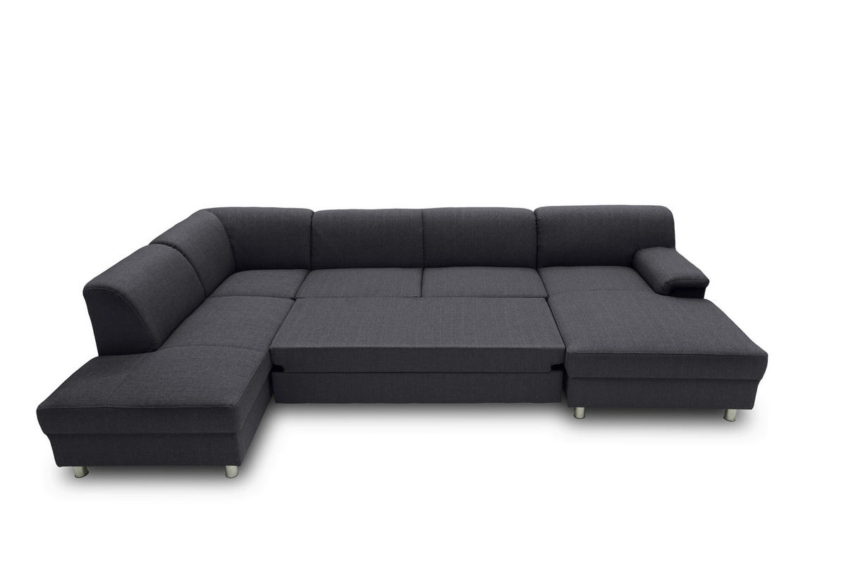 WOHNLANDSCHAFT Schlammfarben Webstoff  - Chromfarben/Schlammfarben, KONVENTIONELL, Textil/Metall (195/308/150cm) - MID.YOU