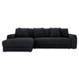 ECKSOFA  in Cord Schwarz  182/302 cm  - Schwarz, MODERN, Kunststoff/Textil (182/302cm) - Carryhome
