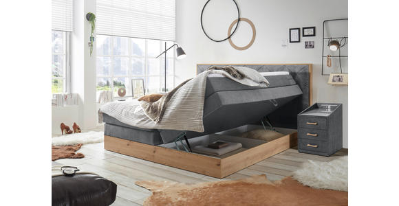 BOXSPRINGBETT 180/200 cm  in Grau, Naturfarben  - Naturfarben/Grau, KONVENTIONELL, Holzwerkstoff/Kunststoff (180/200cm) - Esposa