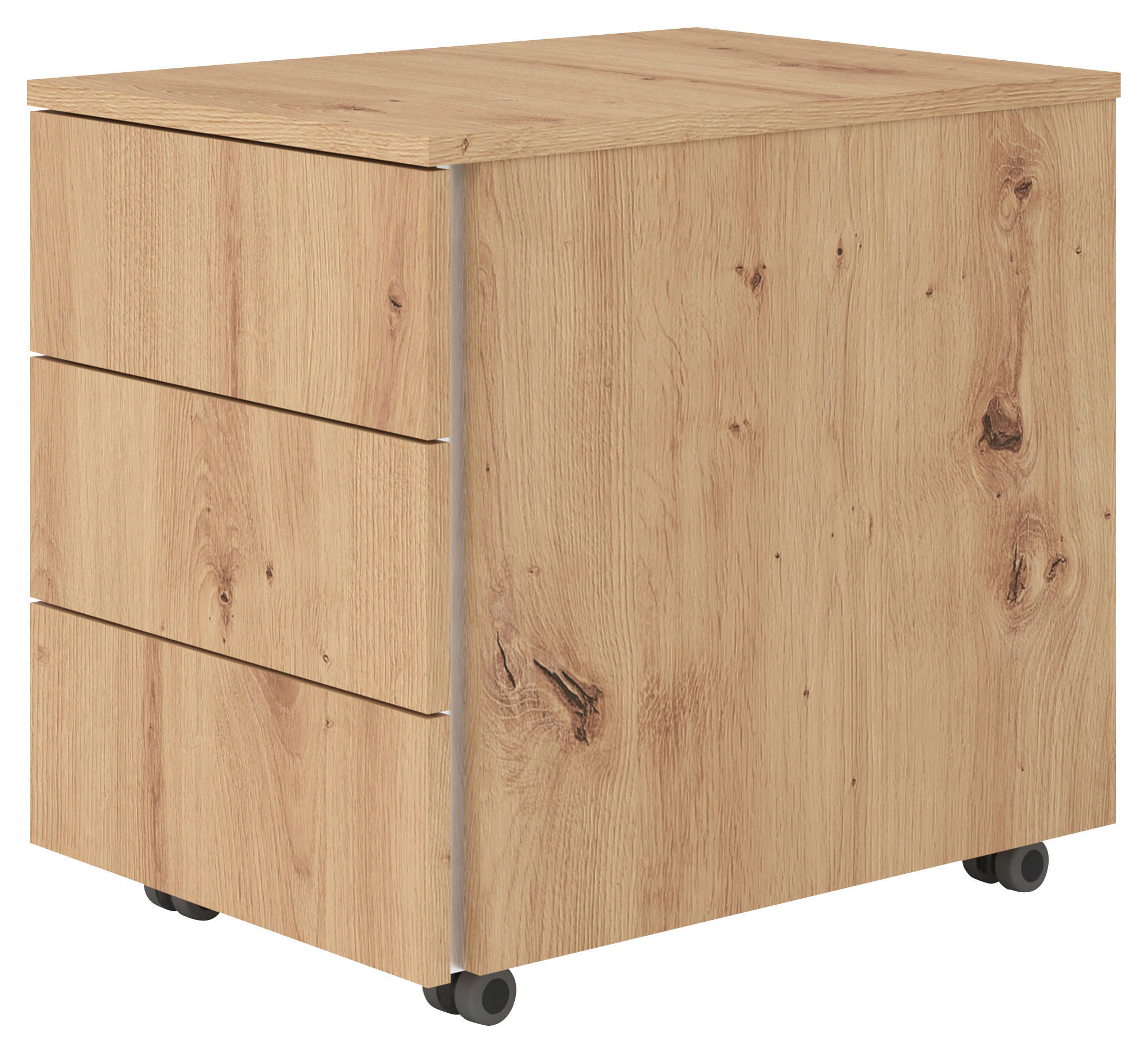 ROLLCONTAINER 39,5/51/54,8 cm  - Eichefarben, KONVENTIONELL, Holzwerkstoff (39,5/51/54,8cm) - Venda