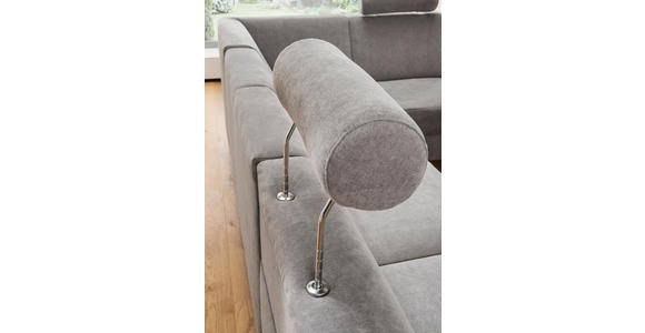 WOHNLANDSCHAFT  in Chenille Türkis, Petrol  - Türkis/Chromfarben, Design, Kunststoff/Textil (198/301/165cm) - Xora