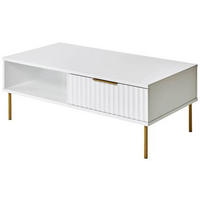 COUCHTISCH in Metall, Holzwerkstoff 108/55/39 cm  - Weiss/Goldfarben, Modern, Holzwerkstoff/Metall (108/55/39cm) - Livetastic