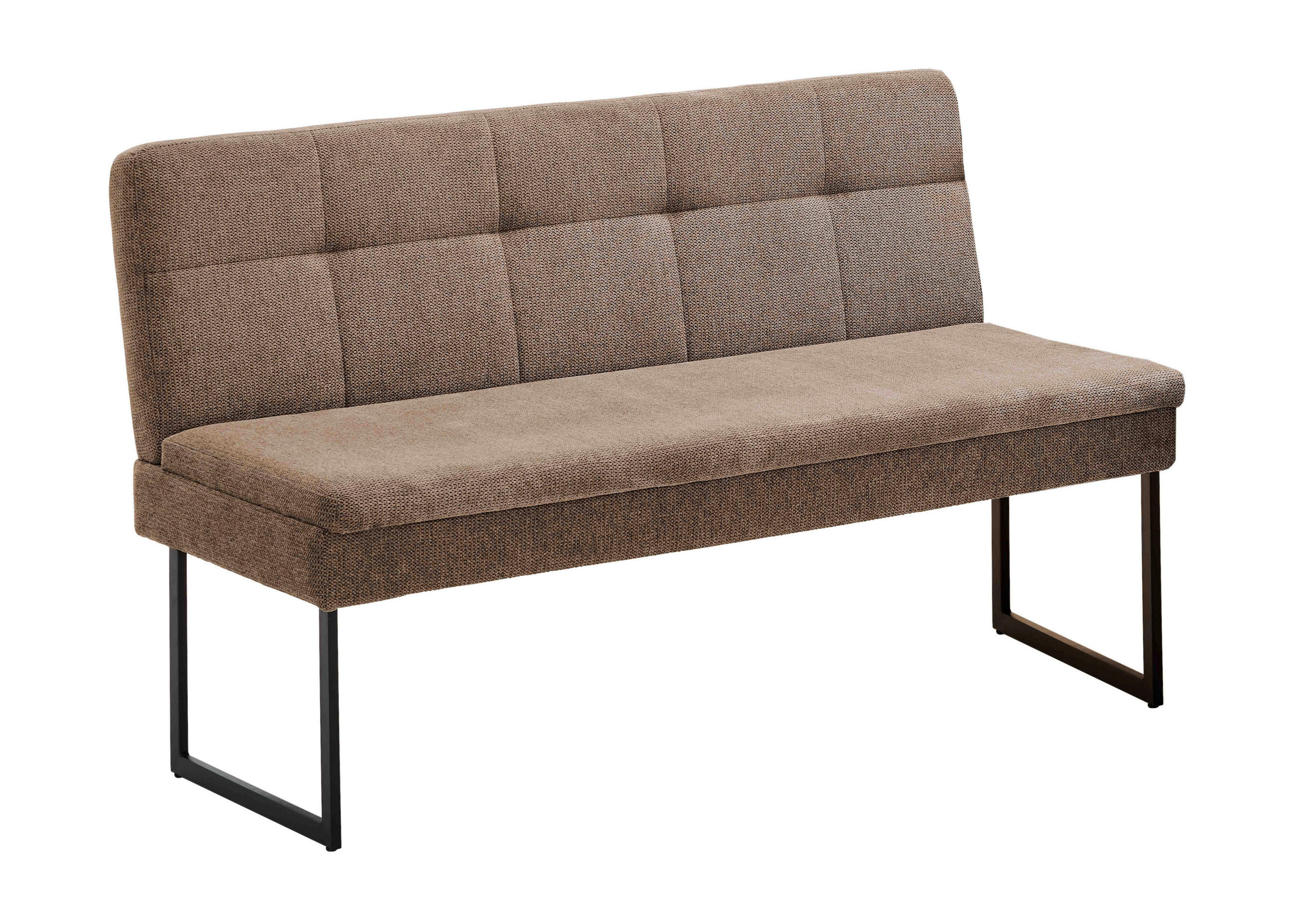 SITZBANK 140/85/50 cm Webstoff Taupe  - Taupe/Schwarz, Design, Textil/Metall (140/85/50cm) - Novel