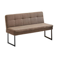 SITZBANK 140/85/50 cm Webstoff Taupe  - Taupe/Schwarz, Design, Textil/Metall (140/85/50cm) - Novel
