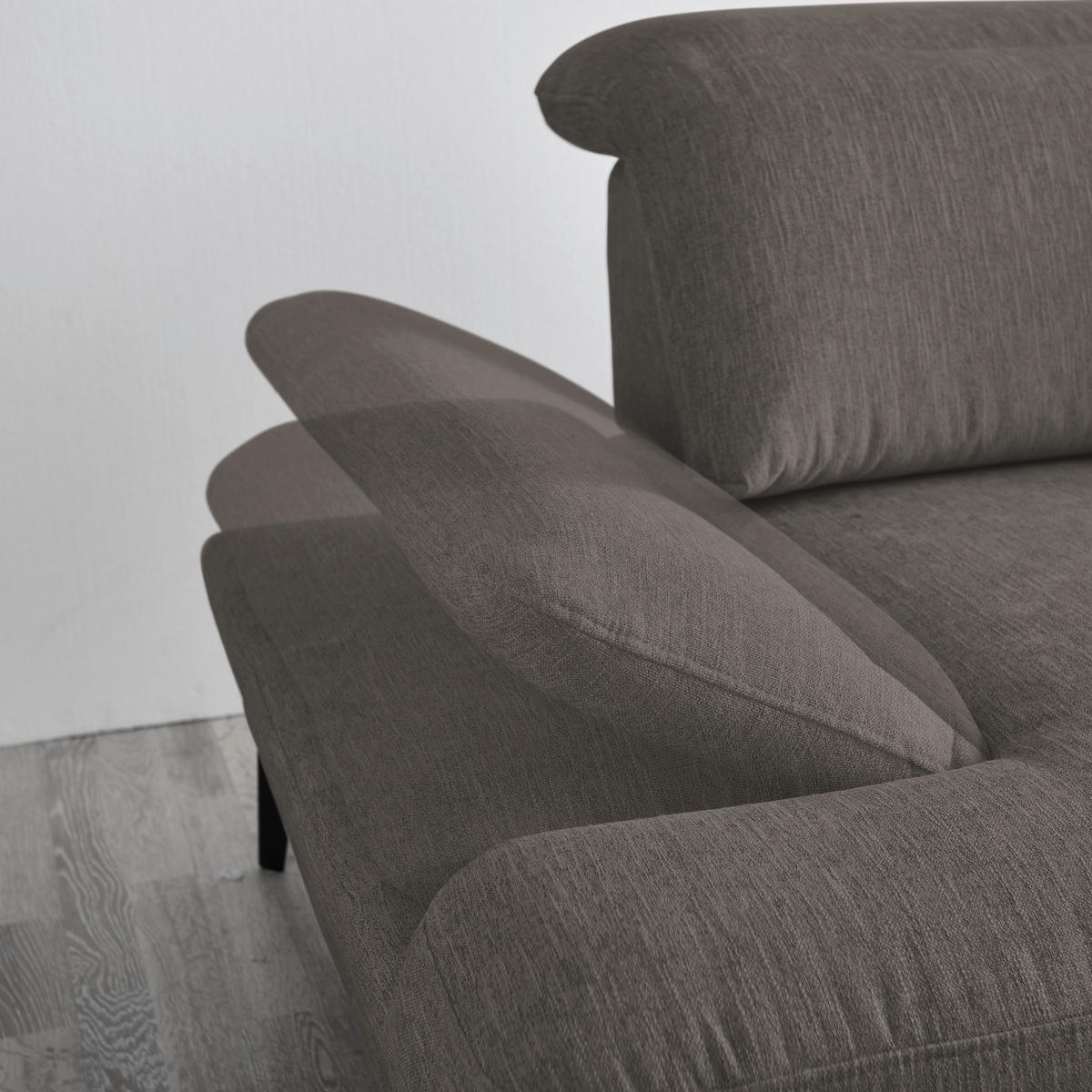 HÖRNSOFFA i vävt tyg gråbrun  - gråbrun/svart, Design, metall/textil (293/197cm) - MID.YOU