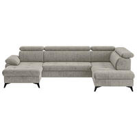 WOHNLANDSCHAFT in Schlammfarben  - Schlammfarben/Schwarz, Textil/Metall (166/324/207cm) - MID.YOU
