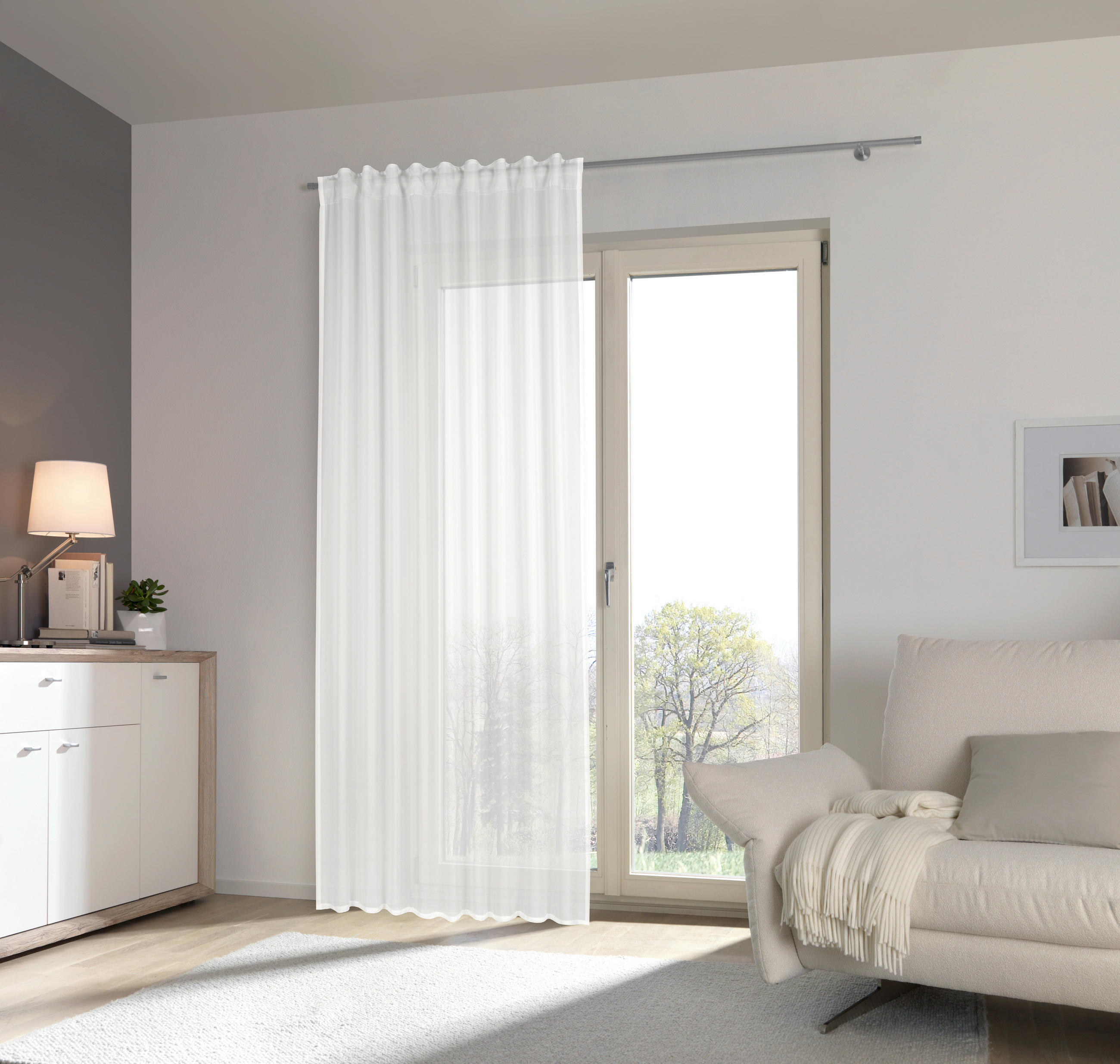 FERTIGVORHANG  halbtransparent  140/245 cm  2 Stück  - Weiß, Basics, Textil (140/245cm) - Esposa