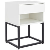 NACHTSCHRANK 40/55/35 cm  - Schwarz/Weiß, MODERN, Holzwerkstoff/Metall (40/55/35cm) - Livetastic