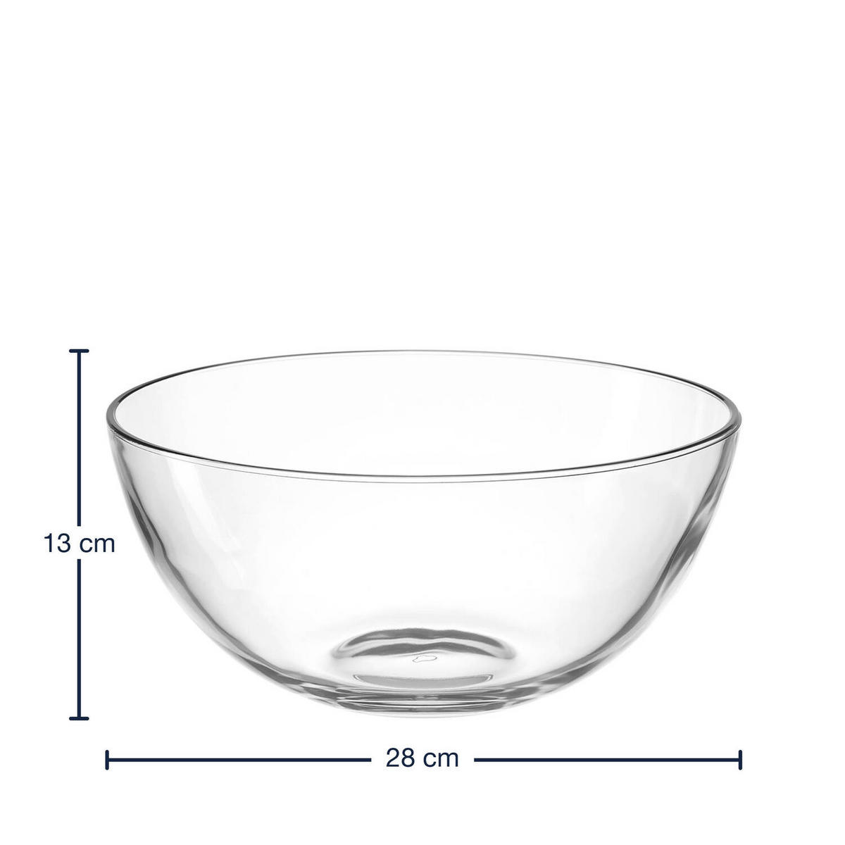 SCHÜSSELSET Cucina 5-teilig  - Transparent, Design, Glas (28,60/19,00/28,60cm) - Leonardo