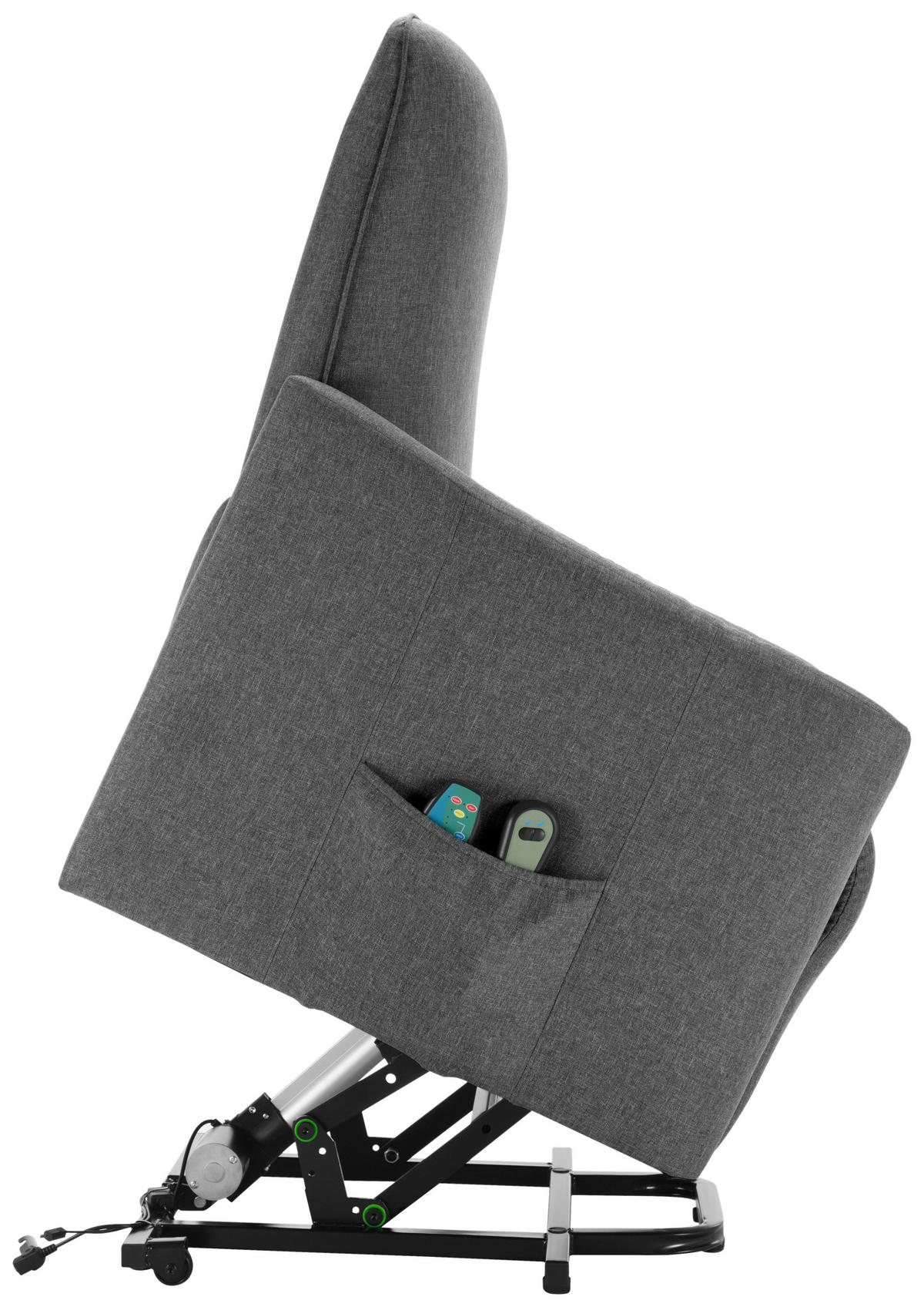 TV-FOTEL - fekete/szürke, Konventionell, textil/fém (73.5/103/87cm) - MID.YOU