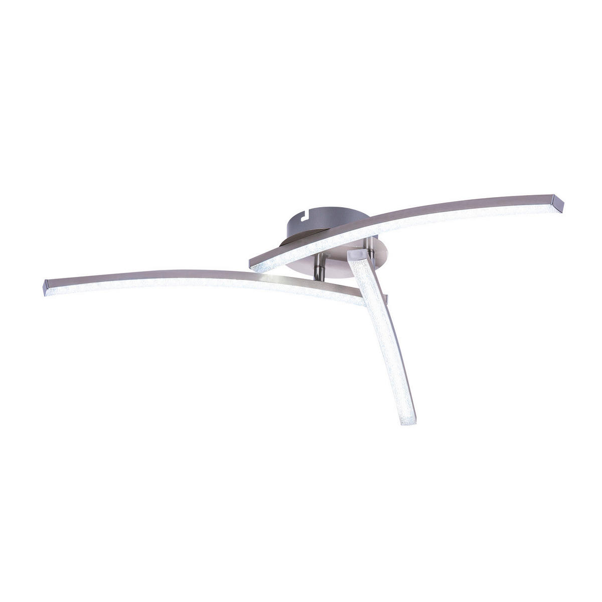 LED MENNYEZETI LÁMPA - nikkel, Basics, műanyag/fém (60/12.5cm)