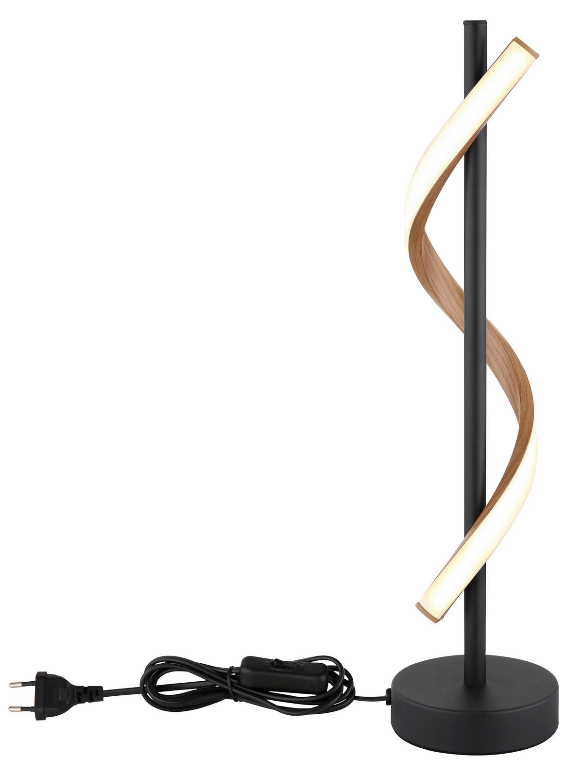 LED-TISCHLEUCHTE 15,5/49,3 cm   - Schwarz/Braun, Design, Kunststoff/Metall (15,5/49,3cm) - Globo