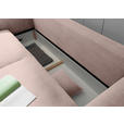 SCHLAFSOFA  mit Stoffauswahl, Liegefunktion, Rücken echt Cord Rosa  - Schwarz/Rosa, KONVENTIONELL, Kunststoff/Textil (250/95/125cm) - Hom`in