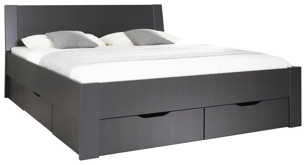 STAURAUMBETT 180/200 cm  in Grau  - Grau, Design, Holzwerkstoff (180/200cm) - Xora