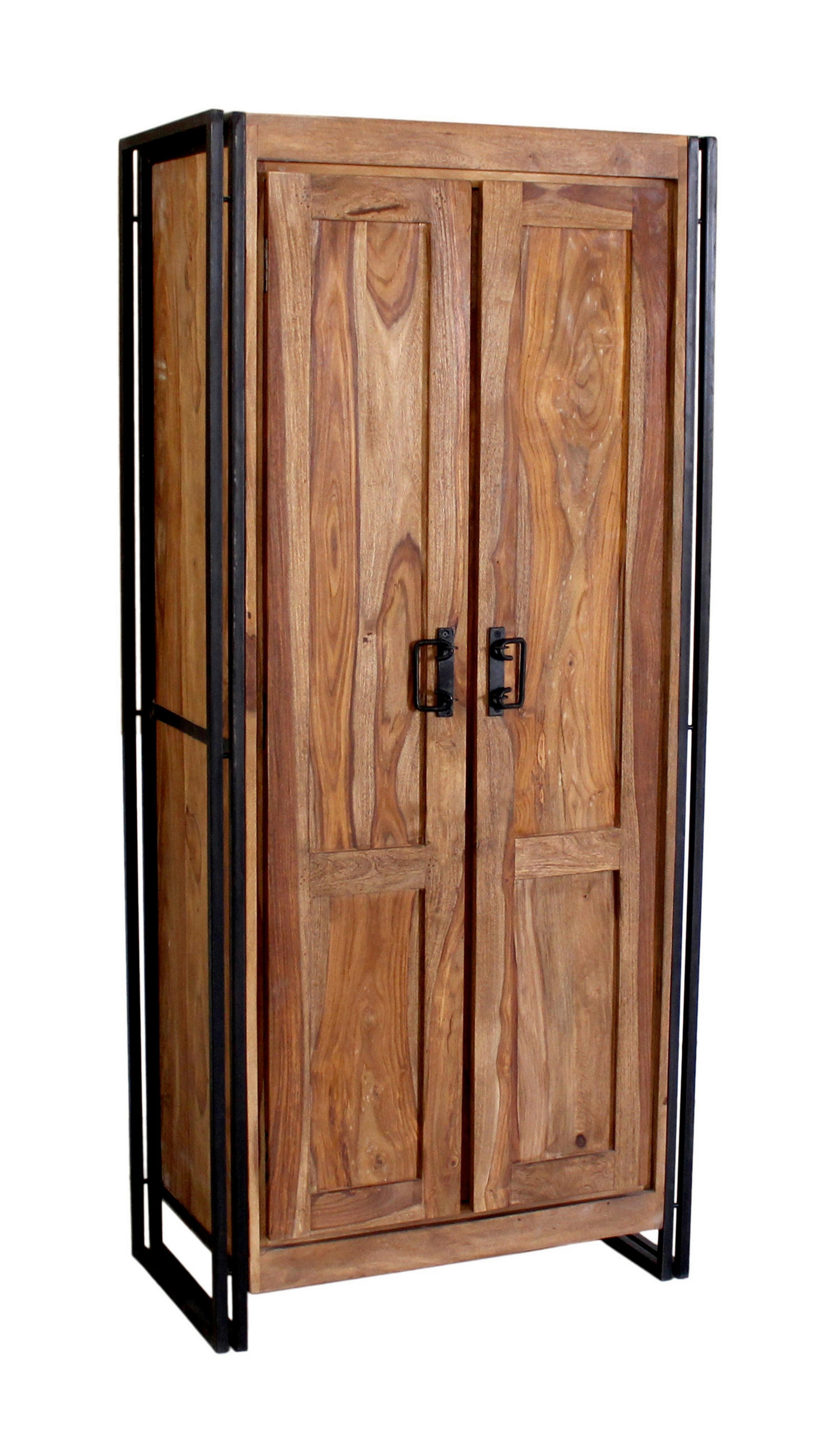 GARDEROBENSCHRANK  in 80/180/45 cm  - Schwarz/Naturfarben, Design, Holz/Metall (80/180/45cm) - MID.YOU