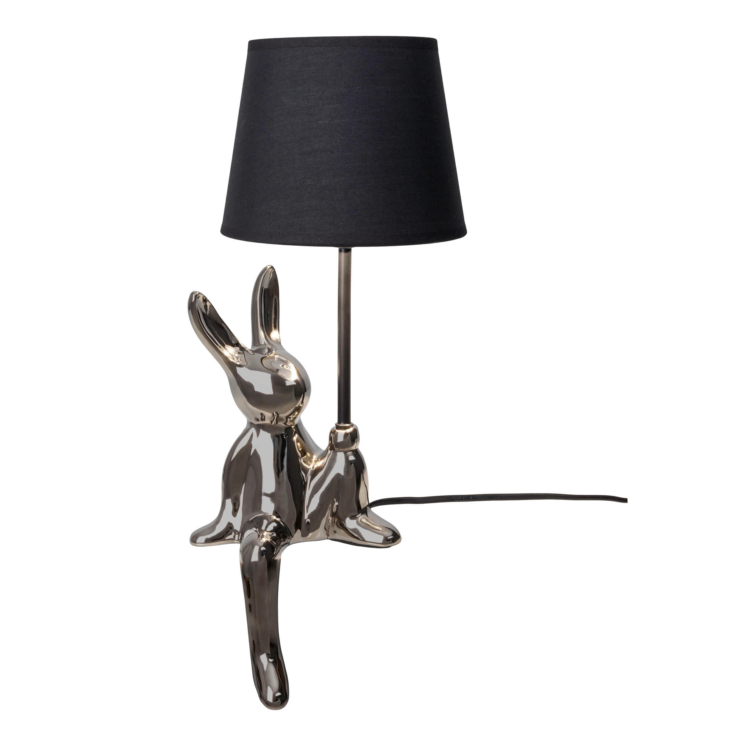 Thumbnail - Näve Tischleuchte Helge, Schwarz, Textil, Tierform,Tierform, 45 cm, Zugschalter, Lampen & Leuchten, Innenbeleuchtung, Le...