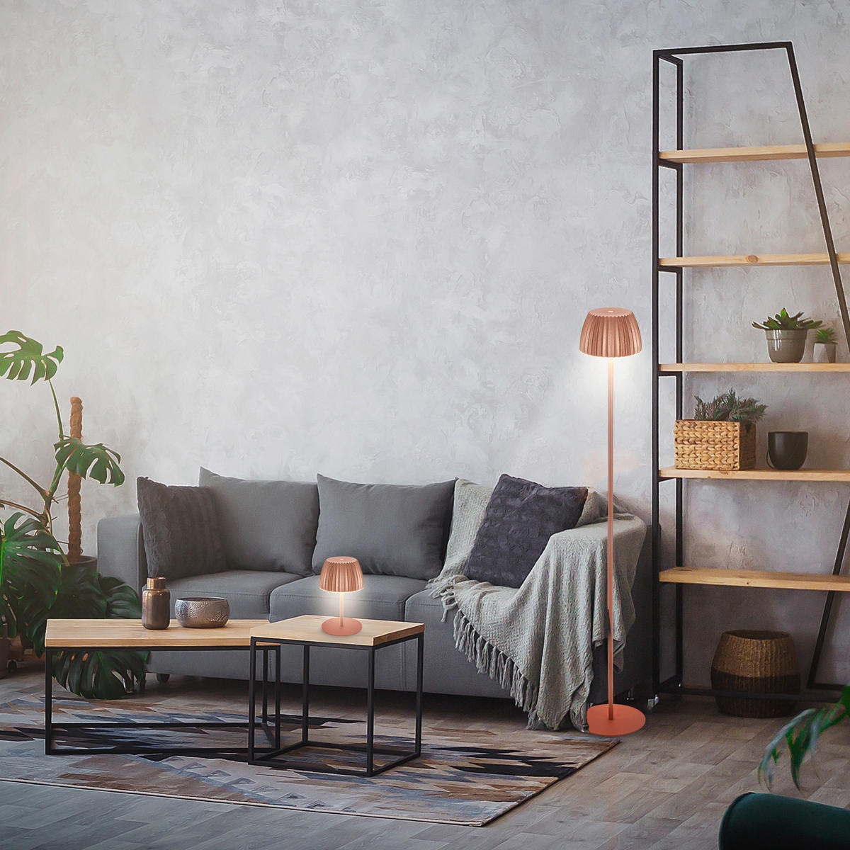 AKKU-STEHLEUCHTE 19/123,50 cm    - Kupferfarben, Basics, Kunststoff/Metall (19/123,50cm)