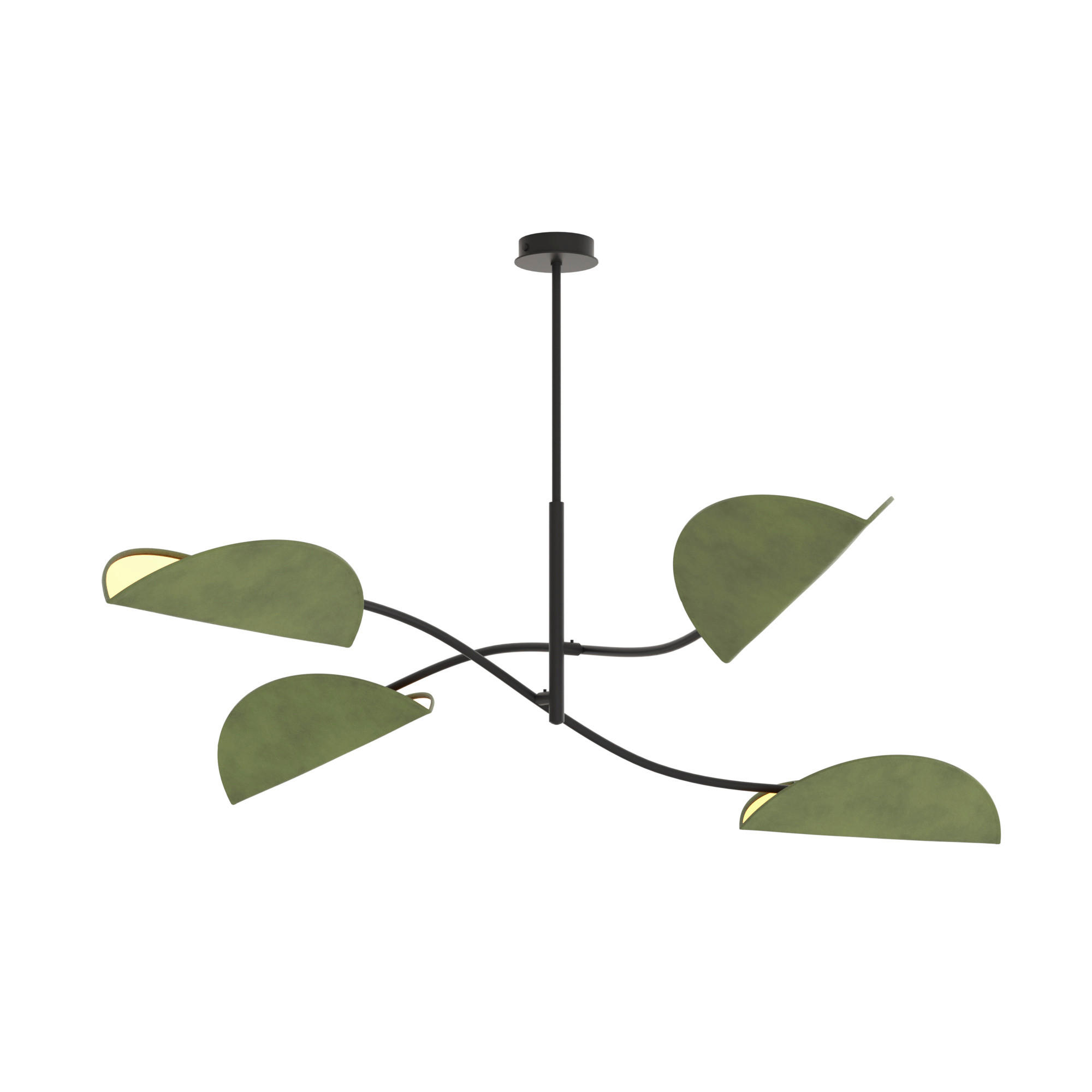 XXXLutz Deckenleuchte Lotus Schwarz, Smaragdgrün 105x59x105 cm