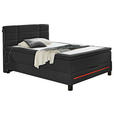 BOXSPRINGBETT 140/200 cm  in Anthrazit  - Anthrazit/Schwarz, KONVENTIONELL, Holzwerkstoff/Kunststoff (140/200cm) - Carryhome