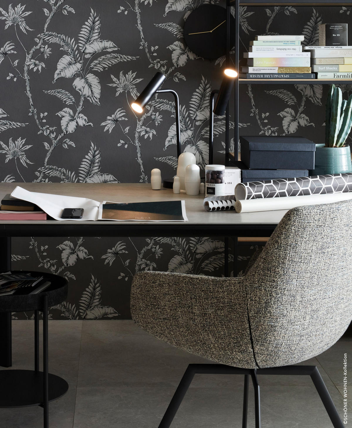 LED-TISCHLEUCHTE 14/48 cm   - Schwarz, Design, Metall (14/48cm) - Schöner Wohnen