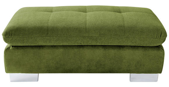 WOHNLANDSCHAFT in Mikrofaser Grün - Chromfarben/Grün, Design, Kunststoff/Textil (204/350/211cm) - Xora