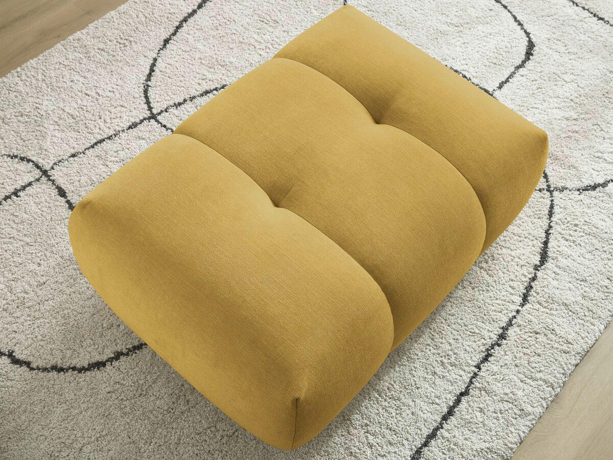 HOCKER FUJI  Leinenoptik Gelb  - Gelb/Schwarz, MODERN, Kunststoff/Textil (112/44/80cm)