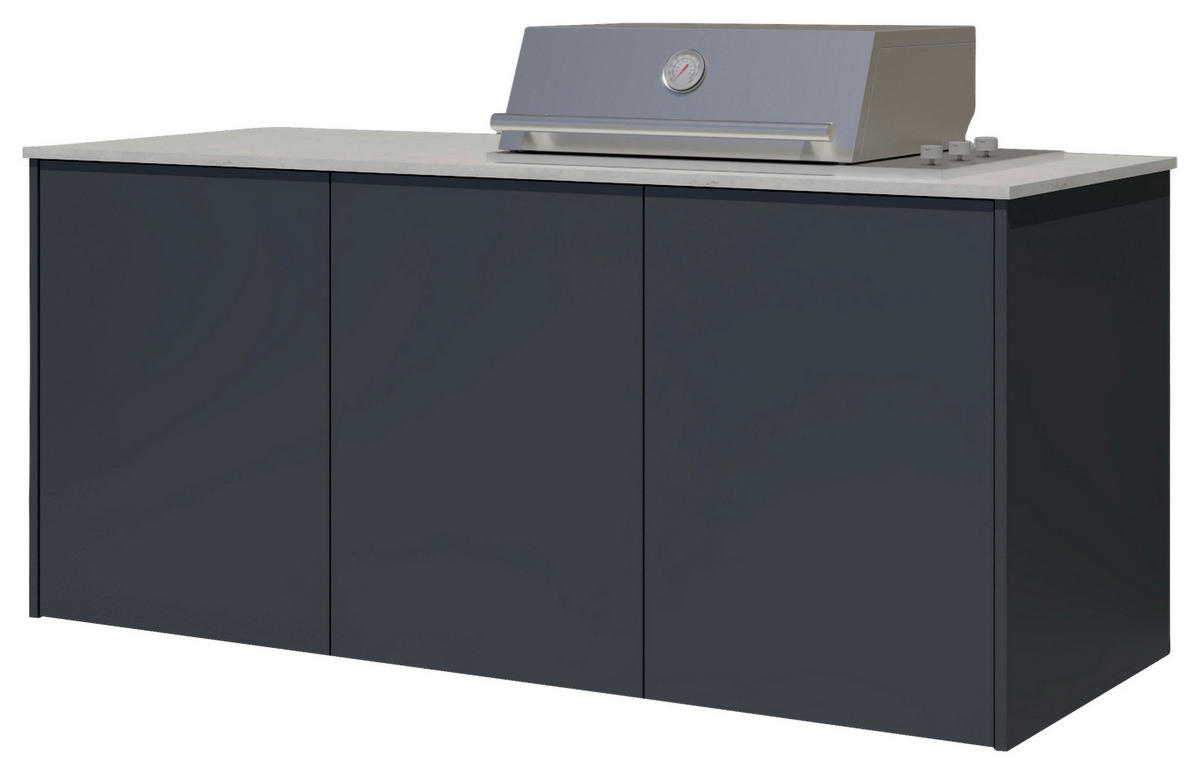 OUTDOORKÜCHE  - Sandfarben/Anthrazit, Basics, Keramik/Metall (198/117-123/63,3cm) - Dieter Knoll
