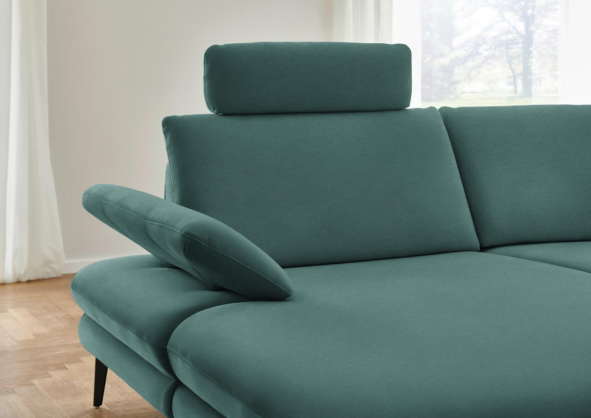 WOHNLANDSCHAFT Chenille, Flachgewebe Opal  - Opal/Schwarz, Design, Textil/Metall (180/344/208cm) - Dieter Knoll