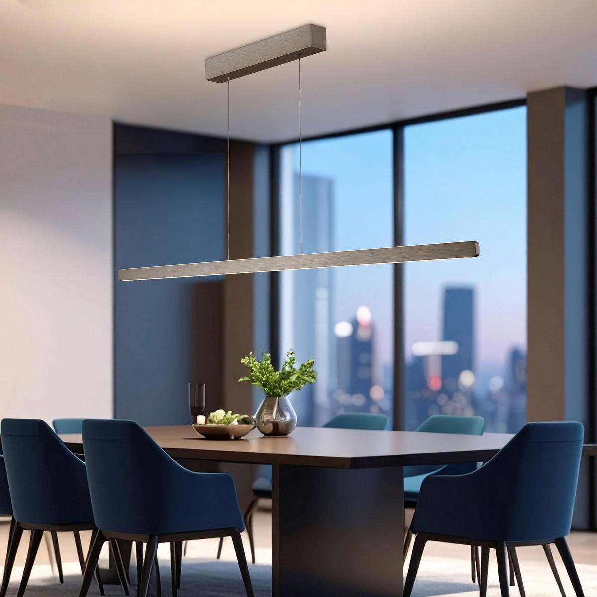 LED-HÄNGELEUCHTE 650 145/1,5/3,5 cm   - Nickelfarben, Design, Metall (145/1,5/3,5cm) - Ambiente