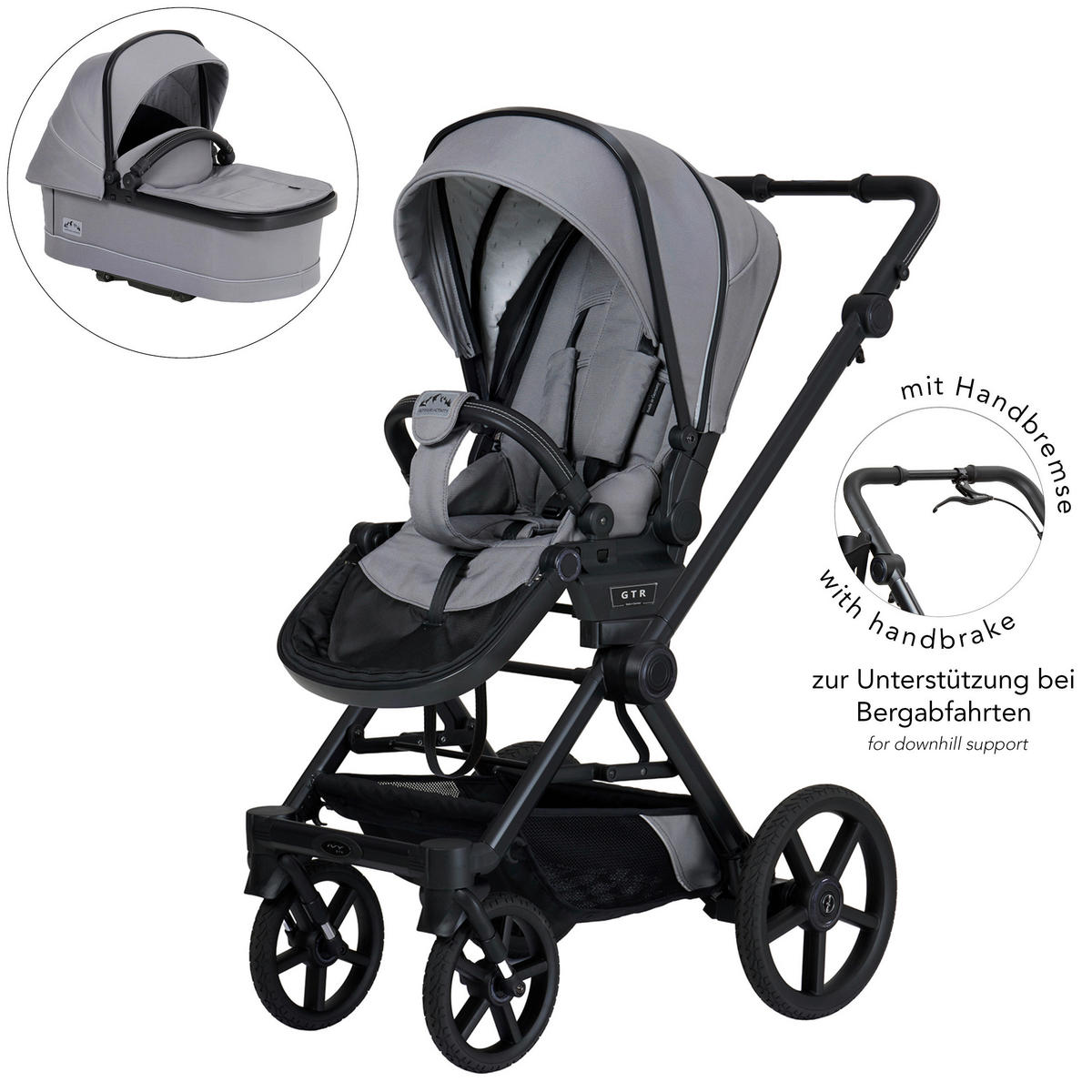KINDERWAGENSET IVY GTR Outdoor HB  - Schwarz/Grau, Basics, Textil/Metall (94/58/119cm) - Hartan