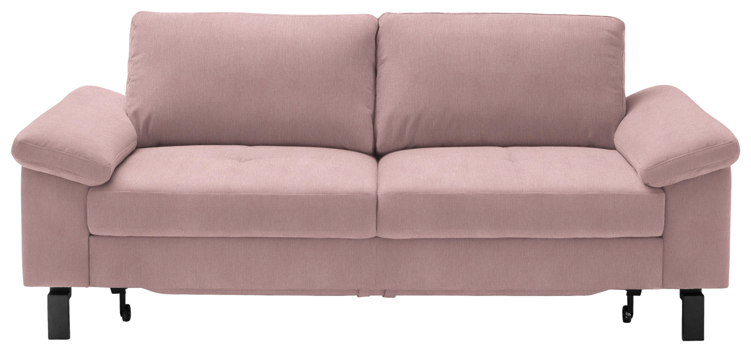 2,5-SITZER in Velours Rosa  - Schwarz/Rosa, Design, Textil/Metall (206/86/97cm) - Pure Home Lifestyle