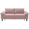 2,5-SITZER in Velours Rosa  - Schwarz/Rosa, Design, Textil/Metall (206/86/97cm) - Pure Home Lifestyle