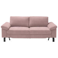 2,5-SITZER in Velours Rosa  - Schwarz/Rosa, Design, Textil/Metall (206/86/97cm) - Pure Home Lifestyle