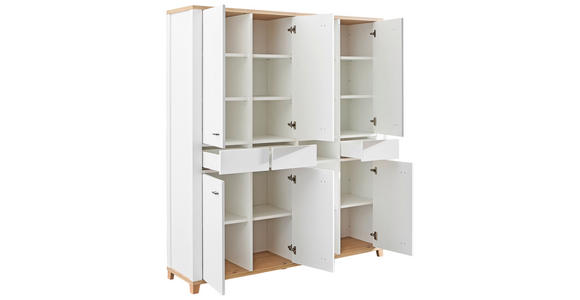 AKTENSCHRANK Weiß, Eiche Artisan - Weiß/Eiche Artisan, KONVENTIONELL, Holzwerkstoff (180/202/44cm) - Hom`in