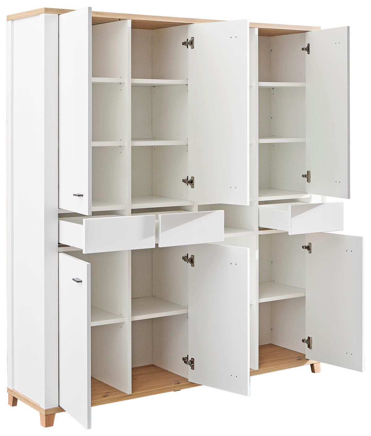 AKTENSCHRANK Weiß, Eiche Artisan  - Weiß/Eiche Artisan, KONVENTIONELL, Holzwerkstoff (180/202/44cm) - Hom`in