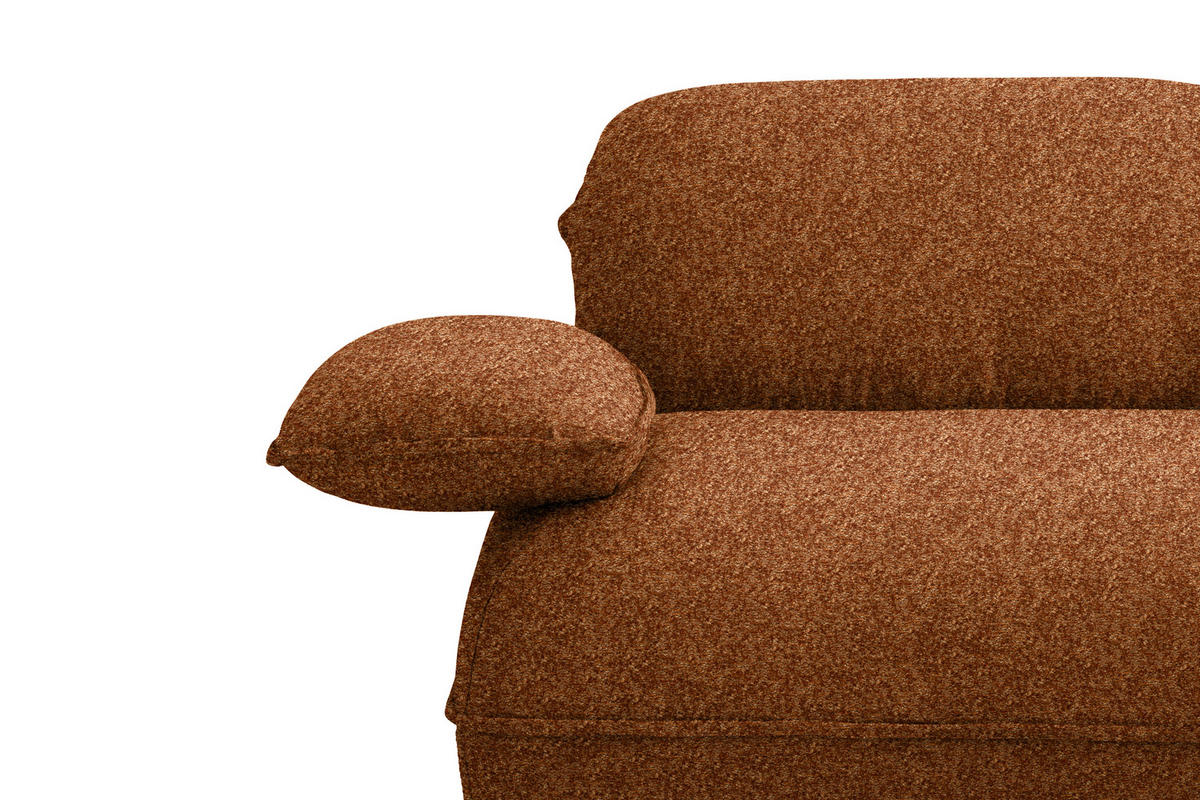 ECKSOFA Chenille Rostfarben  - Rostfarben/Schwarz, Design, Kunststoff/Textil (343/154cm) - Koinor
