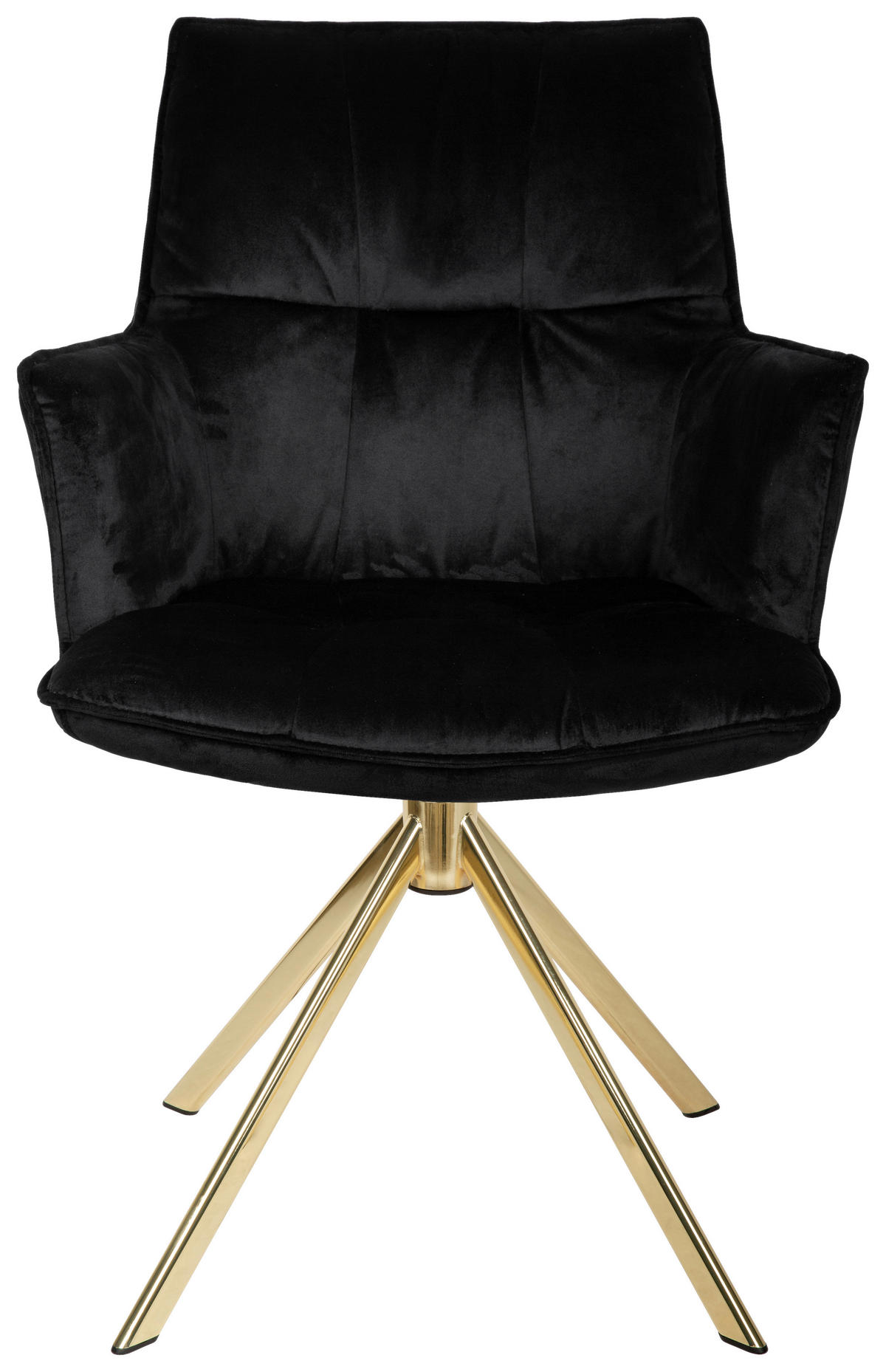 ARMLEHNSTUHL  in Edelstahl Samt  - Goldfarben/Schwarz, Design, Textil/Metall (59/89,5/63cm) - Novel