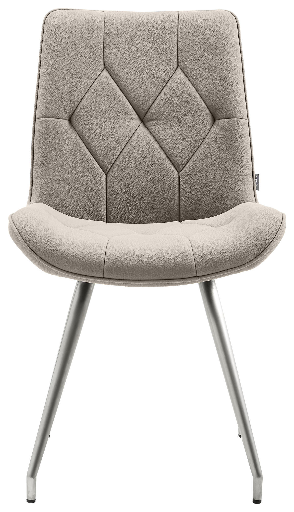 STUHL  mit Griff Mikrofaser  Taupe, Edelstahlfarben  - Taupe/Edelstahlfarben, Design, Textil/Metall (51,5/89/65,5cm) - Novel