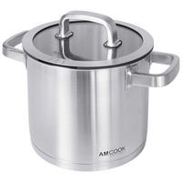 KOCHTOPF 4,5 L  - Edelstahlfarben, Basics, Glas/Metall (20/18cm) - Am Cook