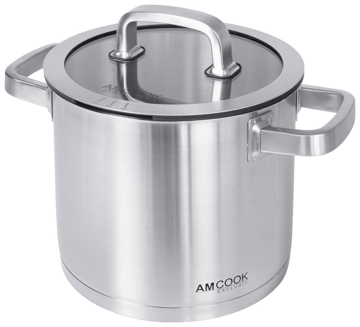 KOCHTOPF 4,5 L  - Edelstahlfarben, Basics, Glas/Metall (20/18cm) - Am Cook