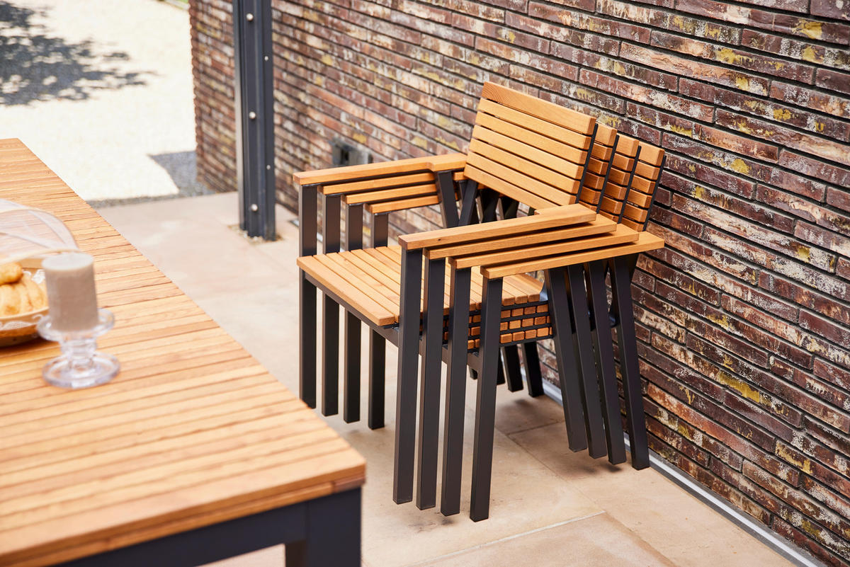 GARTENSESSEL-SET in Holz, Metall Naturfarben  - Naturfarben, Basics, Holz/Metall (60/83/58,5cm) - Siena Garden