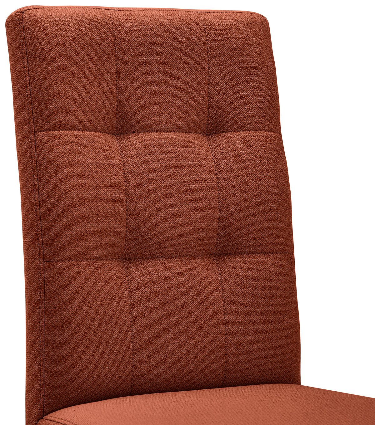 STUHL Webstoff Schwarz, Rostfarben  - Rostfarben/Schwarz, Design, Textil/Metall (46/91/61cm) - home24