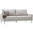 DREISITZER-SOFA Mikrofaser Hellgrau - Hellgrau/Alufarben, Design, Textil/Metall (204/86/97cm) - HOM`IN