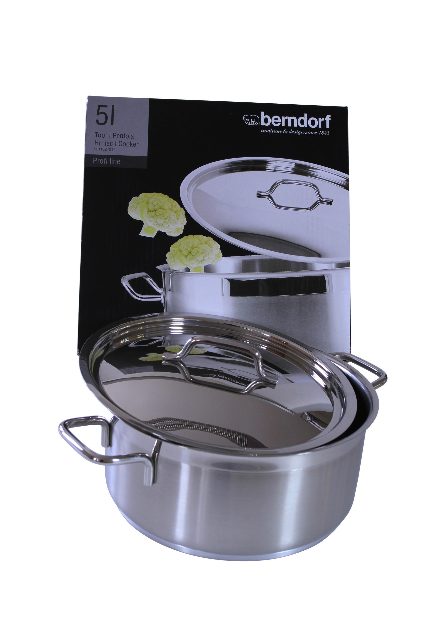 BRATENTOPF PROFI LINE 5 L  - Silberfarben, KONVENTIONELL, Metall (29/13/29cm) - Berndorf