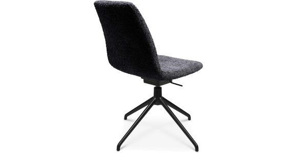 STUHL in Aluminium Bouclé Metall, Textil - Lavagrau/Schwarz, Design, Textil/Metall (46/81,5-84,5/55cm) - Johann Jakob