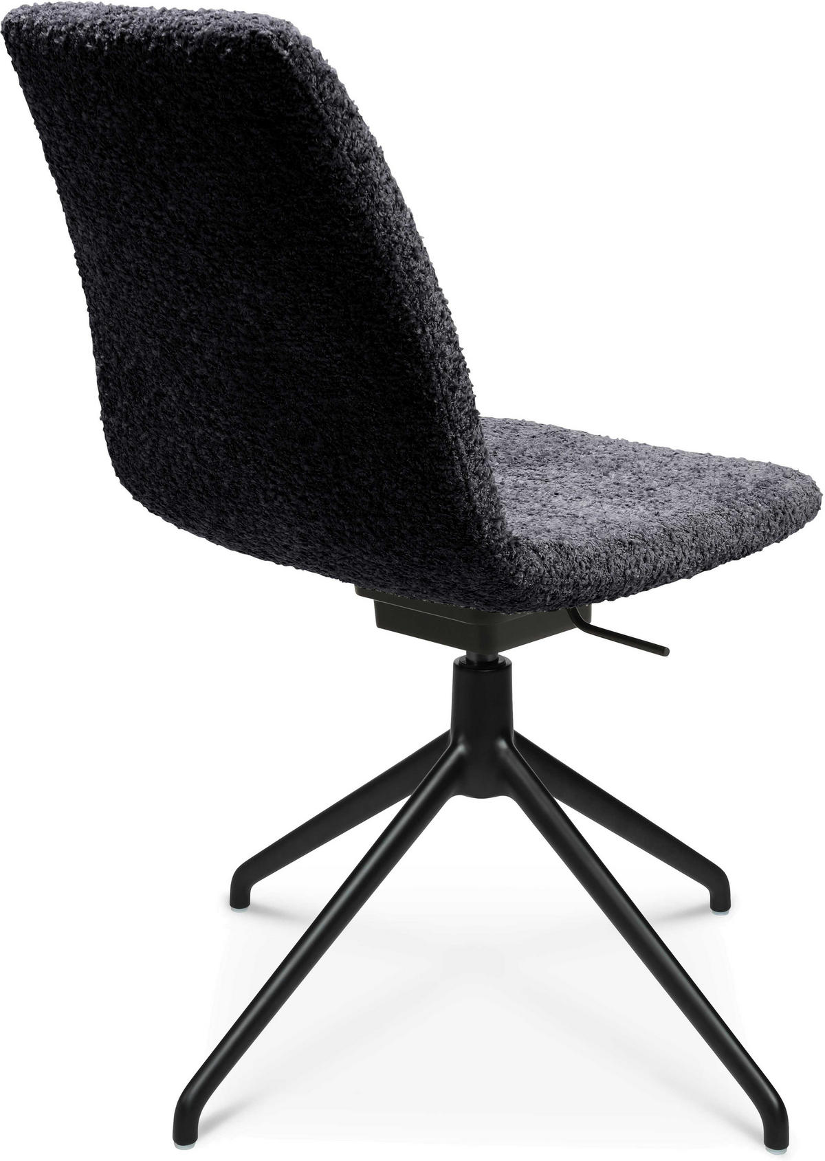 STUHL  in Aluminium Bouclé  - Lavagrau/Schwarz, Design, Textil/Metall (46/81,5-84,5/55cm) - Johann Jakob