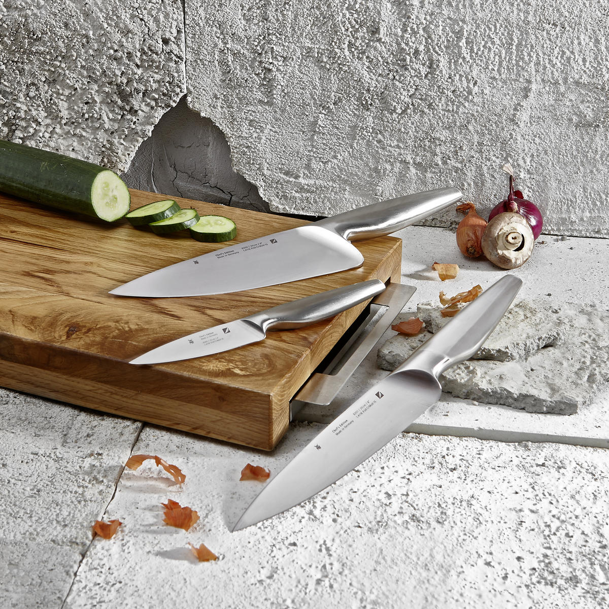 MESSERSET Chef´s Edition 3-teilig  - Edelstahlfarben, Design, Metall (40/20/5cm) - WMF